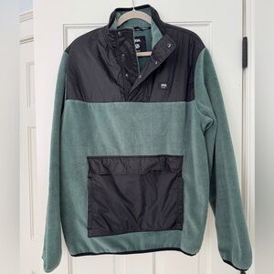 Vans Men's Fleece Black and green Pullover Jacket